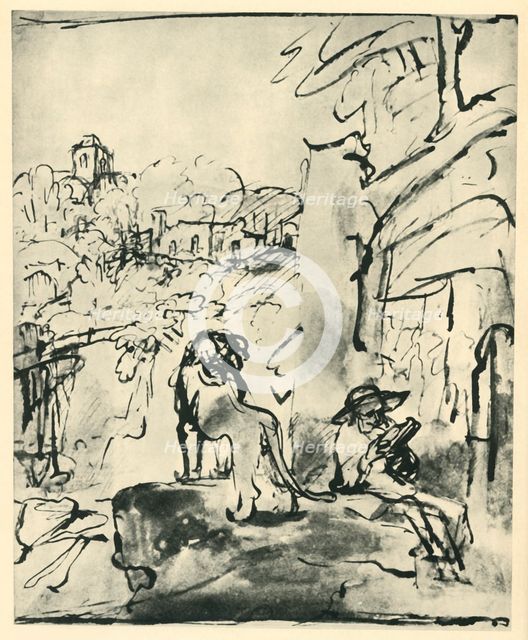 St Jerome reading in a landscape, 1649, (1943). Creator: Rembrandt Harmensz van Rijn.