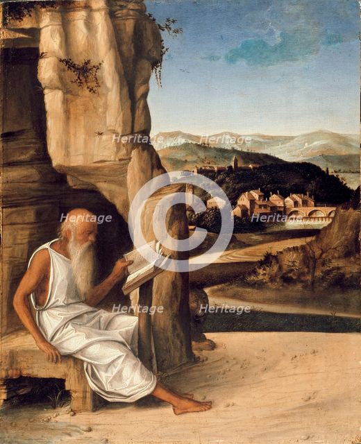 St Jerome reading in a Landscape, late 15th century. Artist: Unknown.