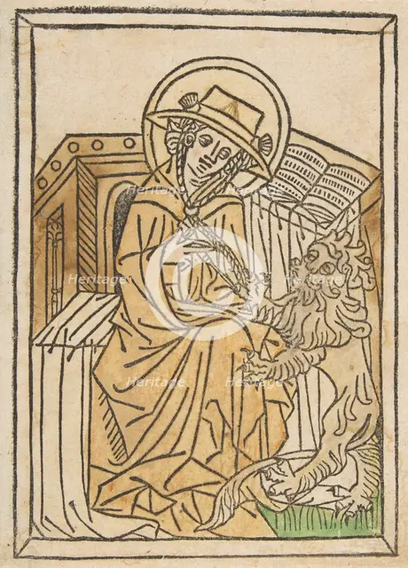 St. Jerome (Schr. 1554a), 15th century., 15th century. Creator: Anon.