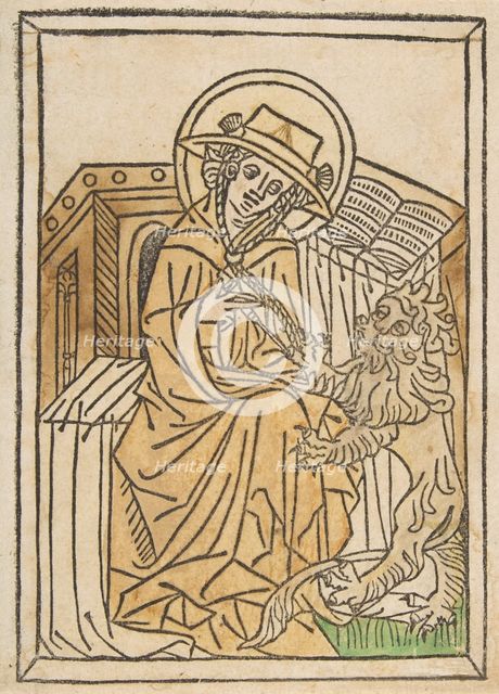 St. Jerome (Schr. 1554a), 15th century., 15th century. Creator: Anon.