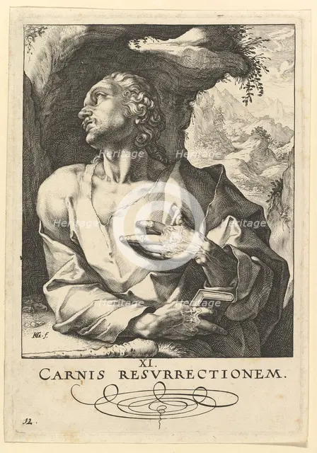 St. Jude Thaddaeus, from Christ, the Apostles and St. Paul with the Creed, ca. 1589. Creator: Hendrik Goltzius.