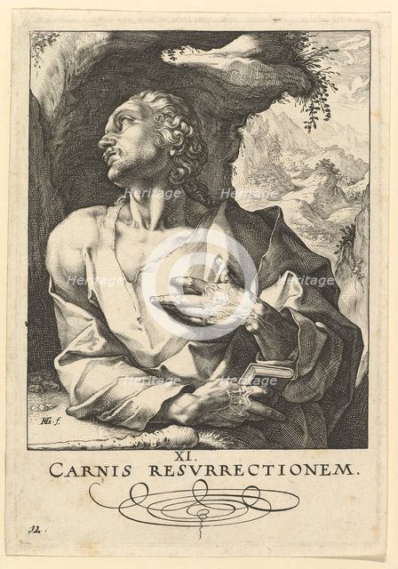 St. Jude Thaddaeus, from Christ, the Apostles and St. Paul with the Creed, ca. 1589. Creator: Hendrik Goltzius.