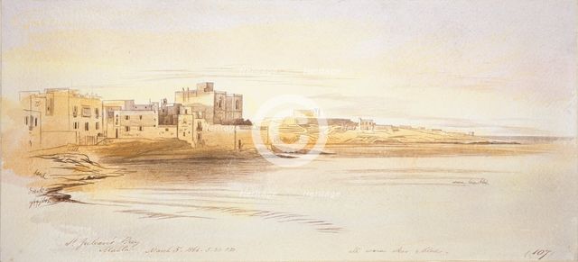 St Julian's Bay, Malta, 1866. Artist: Edward Lear.