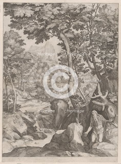 St Onuphrius in the Wilderness, 1574. Creator: Cornelis Cort.