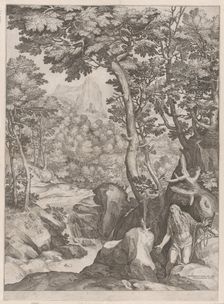 St Onuphrius in the Wilderness, 1574. Creator: Cornelis Cort