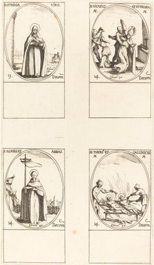 St. Othilia; Sts. Nicasius & Eutropia; St. Agnelus; Sts. Thyrs & Callinicus. Creator: Jacques Callot