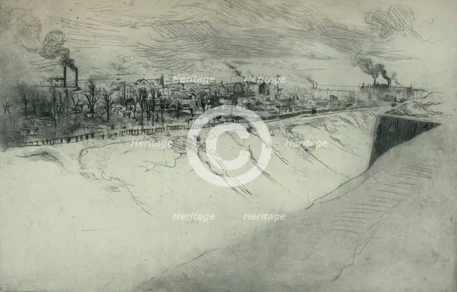 'St Ouen Viewed from the Fortifications of Paris', 1915. Artist: Edgar Chahine.