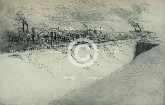 'St Ouen Viewed from the Fortifications of Paris', 1915. Artist: Edgar Chahine.