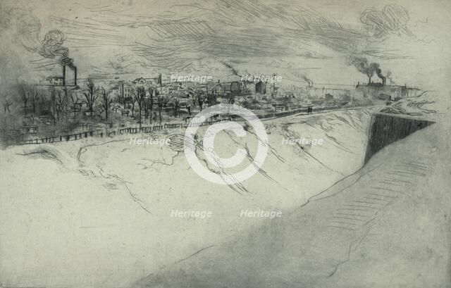 'St Ouen Viewed from the Fortifications of Paris', 1915. Artist: Edgar Chahine.