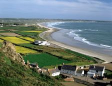 St Ouen's Bay from Mont du Vallet, Jersey, Channel Islands. Creator: Peter Thompson