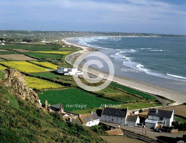 St Ouen's Bay from Mont du Vallet, Jersey, Channel Islands. Creator: Peter Thompson.