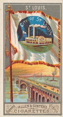 St. Louis, from the City Flags series (N6) for Allen & Ginter Cigarettes Brands, 1887. Creator: Allen & Ginter