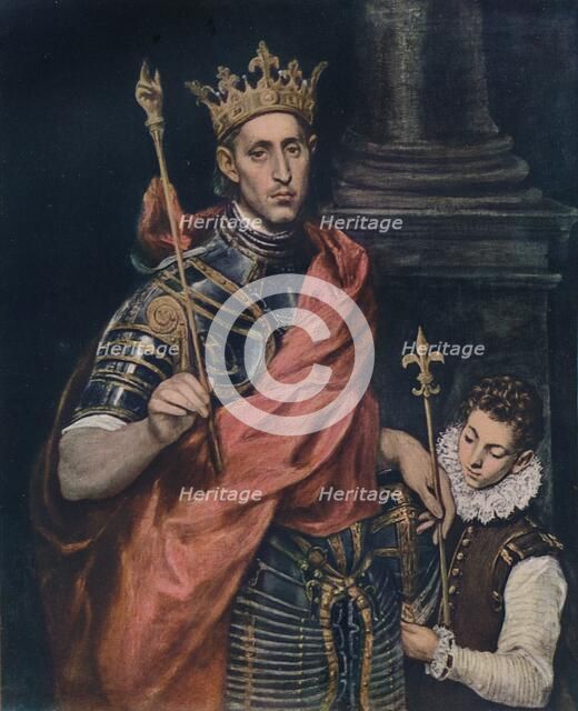 'St. Louis King of France with a Page', c1590. Artist: El Greco.