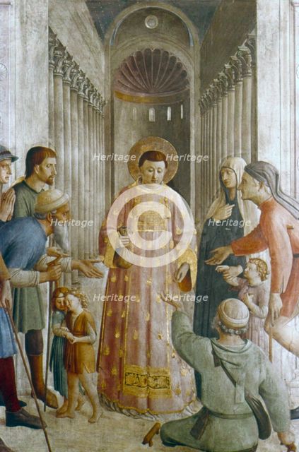 'St Laurence giving alms to the Poor', mid 15th century. Artist: Fra Angelico