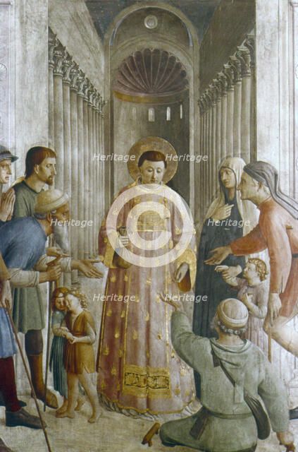 'St Laurence giving alms to the Poor', mid 15th century. Artist: Fra Angelico