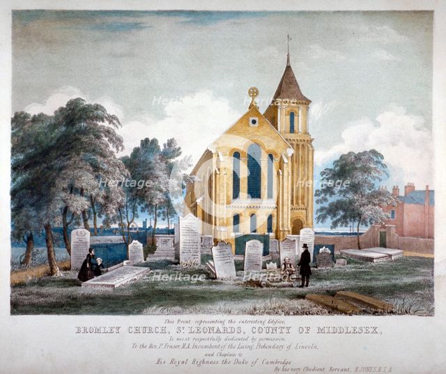 St Leonard's Church, Bromley-by-Bow, London, c1860.                     Artist: Anon
