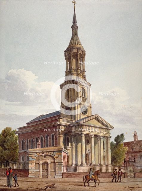 St Leonard's Church, Shoreditch, London, 1811. Artist: John Coney