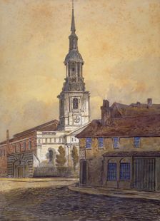 St Leonard's Church, Shoreditch, London, c1815. Artist: William Pearson