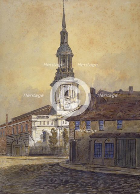 St Leonard's Church, Shoreditch, London, c1815. Artist: William Pearson