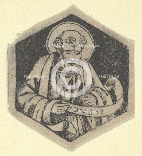 St Luke the Evangelist, holding a banderole (possibly a modern impression), ca.. 1480-1520. Creator: Anon.
