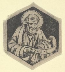 St Luke the Evangelist, holding a banderole (possibly a modern impression), ca.. 1480-1520. Creator: Anon