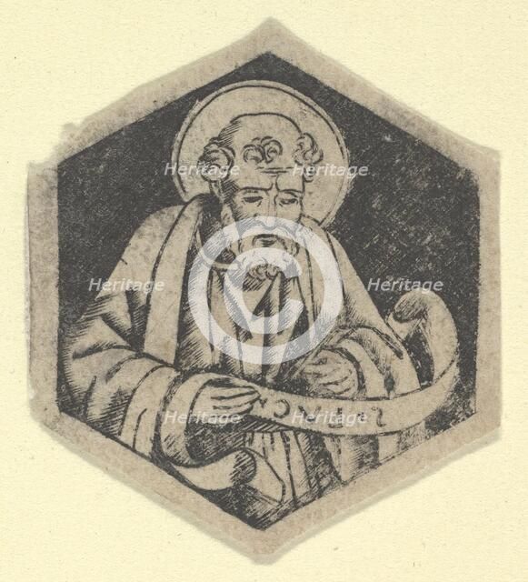 St Luke the Evangelist, holding a banderole (possibly a modern impression), ca.. 1480-1520. Creator: Anon.