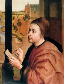 St Luke Drawing the Virgin detail, 15th century. Artist: Rogier Van der Weyden