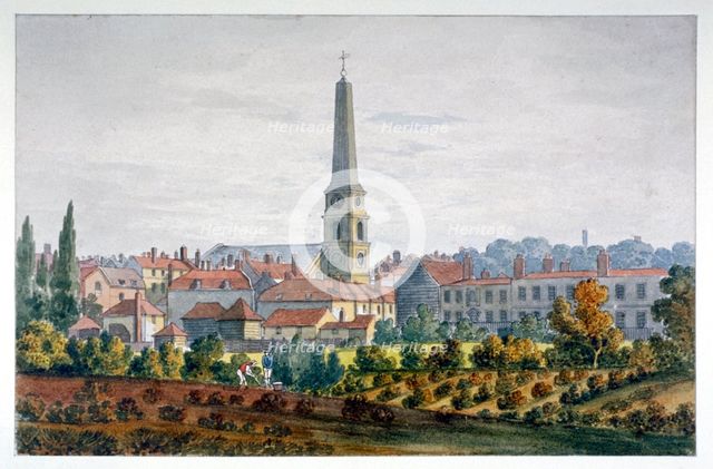St Luke's Church, Old Street, Finsbury, London, c1810. Artist: Anon