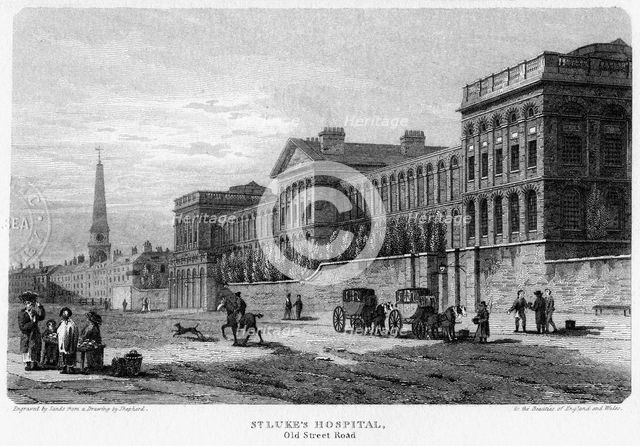 St Luke's Hospital, Old Street, Finsbury, London, 1815.Artist: Sands