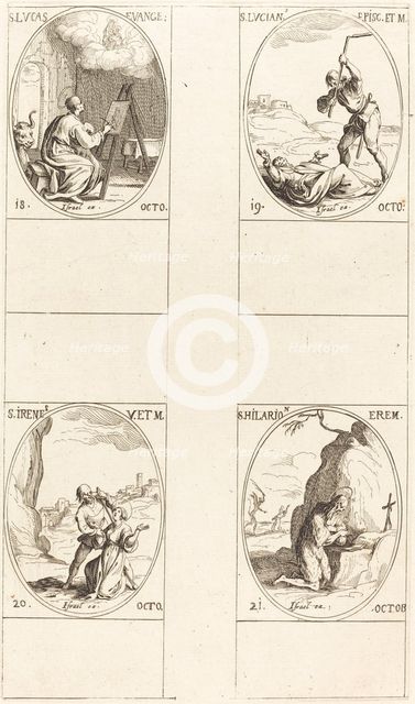 St. Luke; St. Lucian; St. Irene; St. Hilarion. Creator: Jacques Callot.