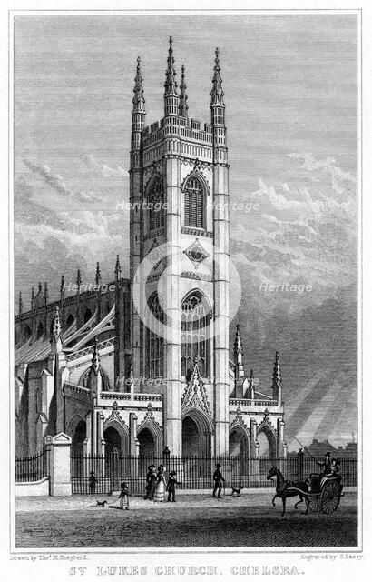 St Luke's Church, Chelsea, London, 1828.Artist: S Lacey