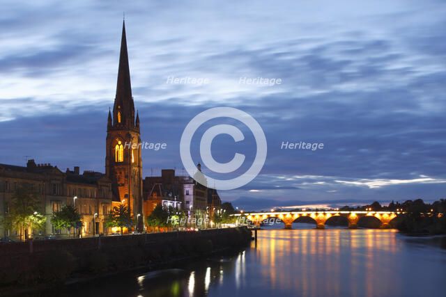 St Matthew's Church and Old Bridge, Perth, Perth and Kinross, Scotland, 2010.