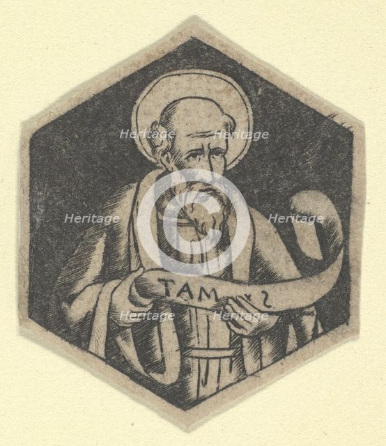 St Matthew the Evangelist, holding a banderole (possibly a modern impression), ca. 1480-1520. Creator: Anon.