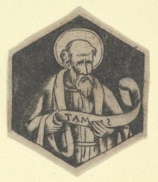 St Matthew the Evangelist, holding a banderole (possibly a modern impression), ca. 1480-1520. Creator: Anon