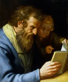 St Matthew and an Angel 1621. Artist: Abraham Bloemaert