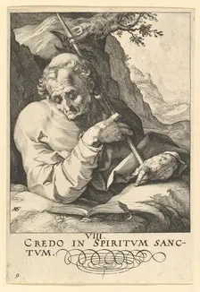 St. Matthew, from Christ, the Apostles and St. Paul with the Creed, ca. 1589. Creator: Hendrik Goltzius