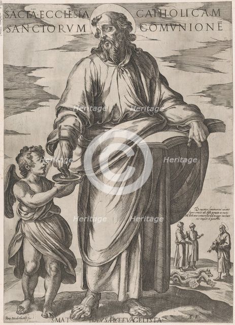 St. Matthew, from 'Christ, Mary, and the Apostles', ca. 1590-ca. 1610. Creator: Antonio Tempesta.