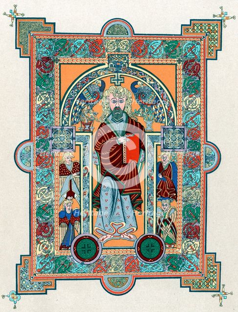 St Matthew from the Book of Kells, c800. Artist: Unknown