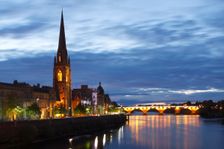 St Matthew's Church and Old Bridge, Perth, Perth and Kinross, Scotland, 2010. Creator: Peter Thompson