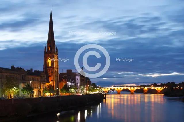 St Matthew's Church and Old Bridge, Perth, Perth and Kinross, Scotland, 2010. Creator: Peter Thompson.