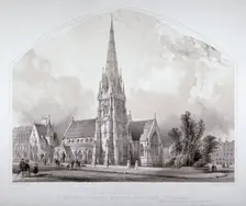 St Matthew's Church, Bedford New Town, St Pancras, London, c1852. Artist: George Hawkins