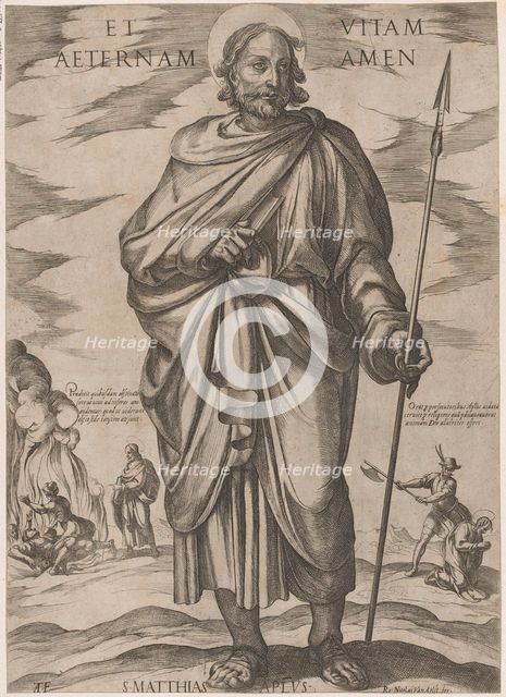 St. Matthias, from 'Christ, Mary, and the Apostles', ca. 1590-ca. 1610. Creator: Antonio Tempesta.
