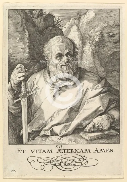 St. Matthias, from Christ, the Apostles and St. Paul with the Creed, ca. 1589. Creator: Hendrik Goltzius.
