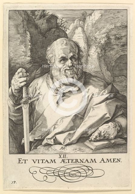 St. Matthias, from Christ, the Apostles and St. Paul with the Creed, ca. 1589. Creator: Hendrik Goltzius.