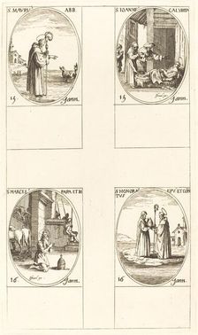 St. Maurus; St. John Calybite; St. Marcellus; St. Honoratus. Creator: Jacques Callot