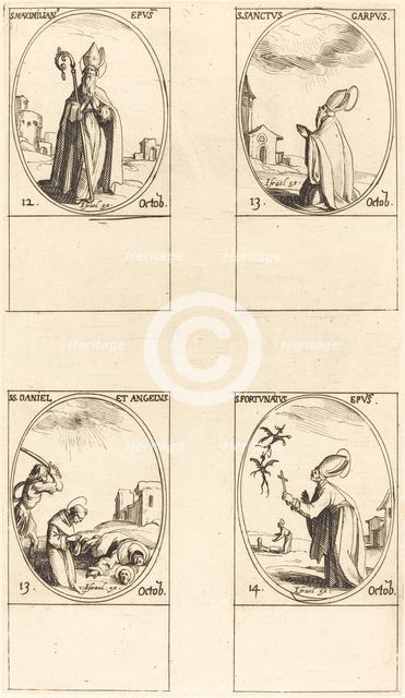 St. Maximilian; St. Carpus; St. Daniel and Angelus; St. Fortunatus. Creator: Jacques Callot.