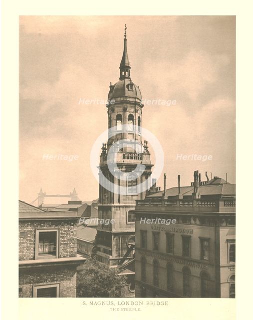 'St Magnus, London Bridge, The Steeple', mid-late 19th century.  Creator: Unknown.