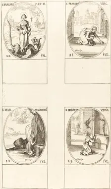 St. Margaret of Antioch; St. Praxedes; St. Mary Magdalene; St. Bridget of Sweden. Creator: Jacques Callot