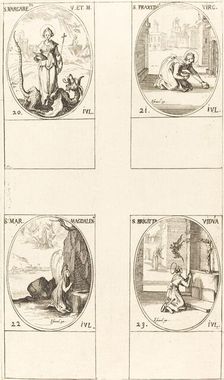 St. Margaret of Antioch; St. Praxedes; St. Mary Magdalene; St. Bridget of Sweden. Creator: Jacques Callot