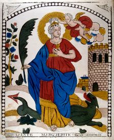 St Margaret or Marina of Antioch, early 4th century virgin Christian martyr, 19th century. Artist: Anon